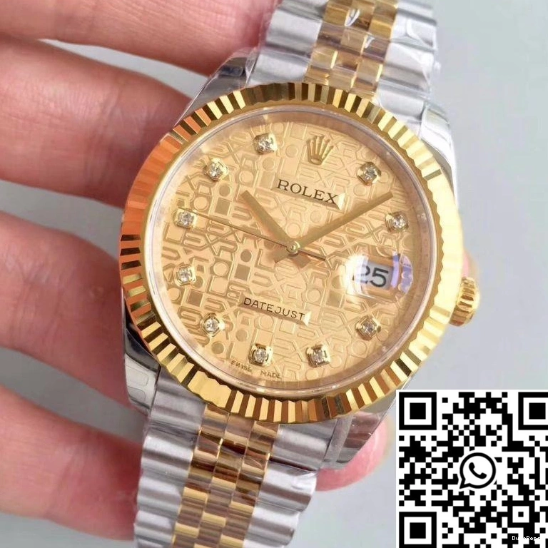 41MM Datejust Factory Dial 126333-0003 Textured Diamond-studded Gold EW Rolex 1030